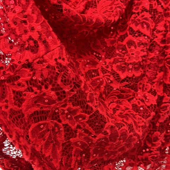 Gorgeous sequined red dress size 8P. - Picture 11 of 14